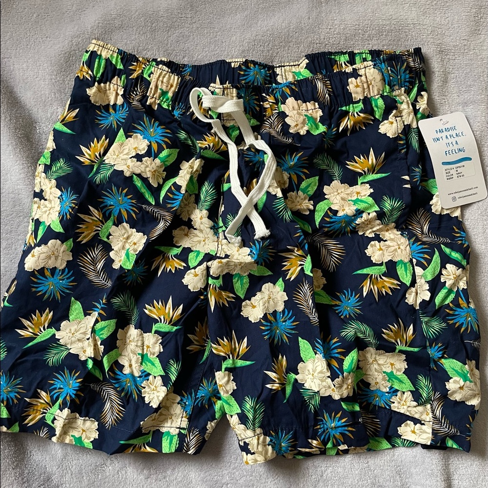 Oxford blue Swim Trunks.